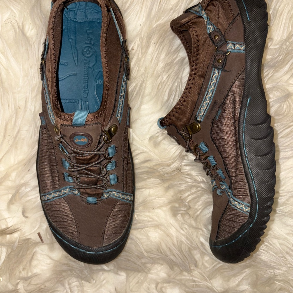 Brown and TealCasual Lace-Up Shoes